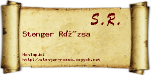 Stenger Rózsa névjegykártya