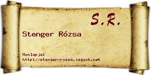 Stenger Rózsa névjegykártya